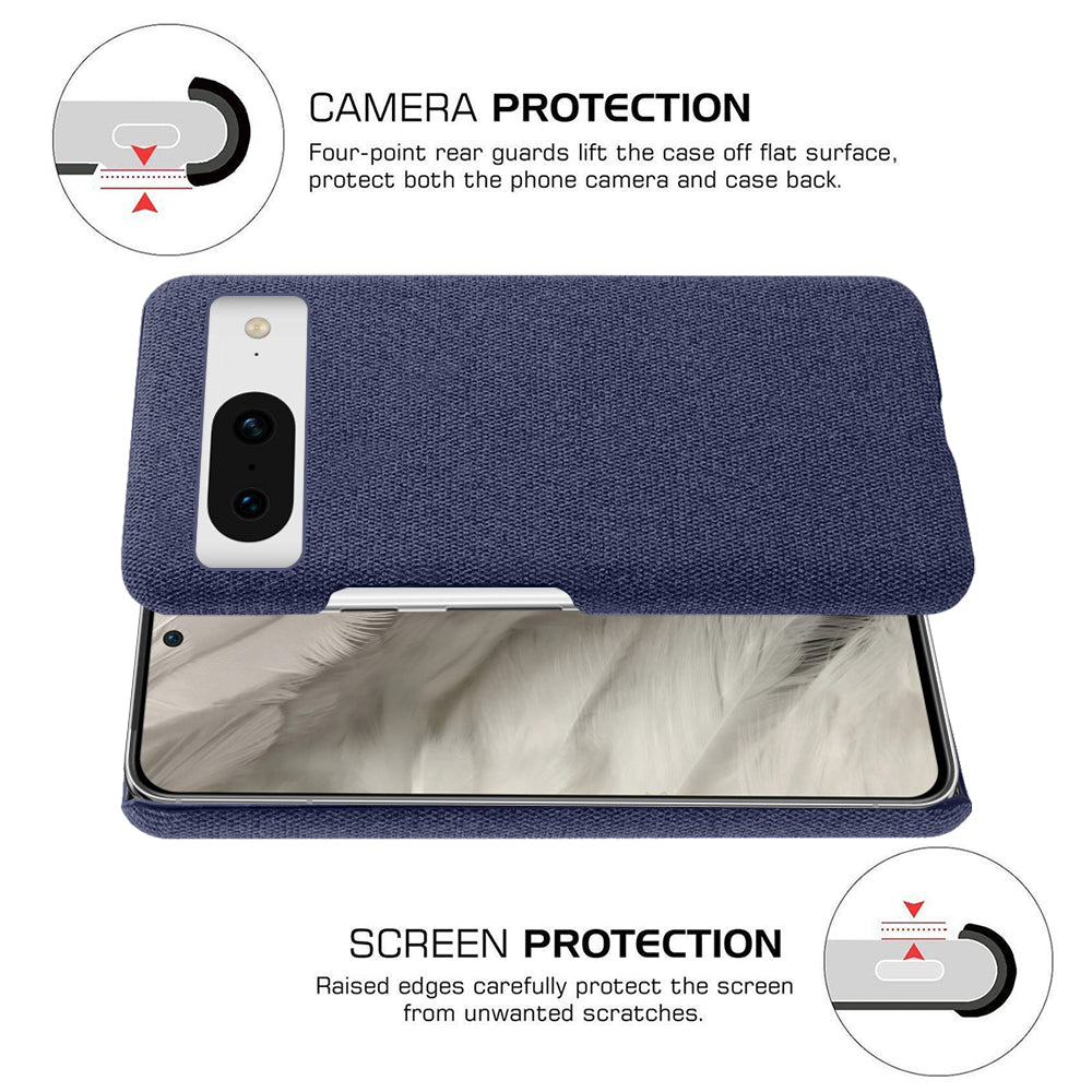 For Google Pixel 8a Case Fabric Cloth+PC Solid Color Design Back Phone Cover For Google Pixel 8a Case Fabric Cloth+PC Solid Color Design Back Phone Cover